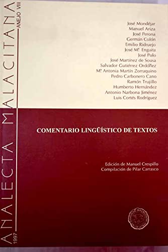 Comentario linguistico de textos - anejo VIII