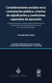 Consideraciones sociales en la contratación pública: criterios de adjudicación y condiciones especiales de ejecución