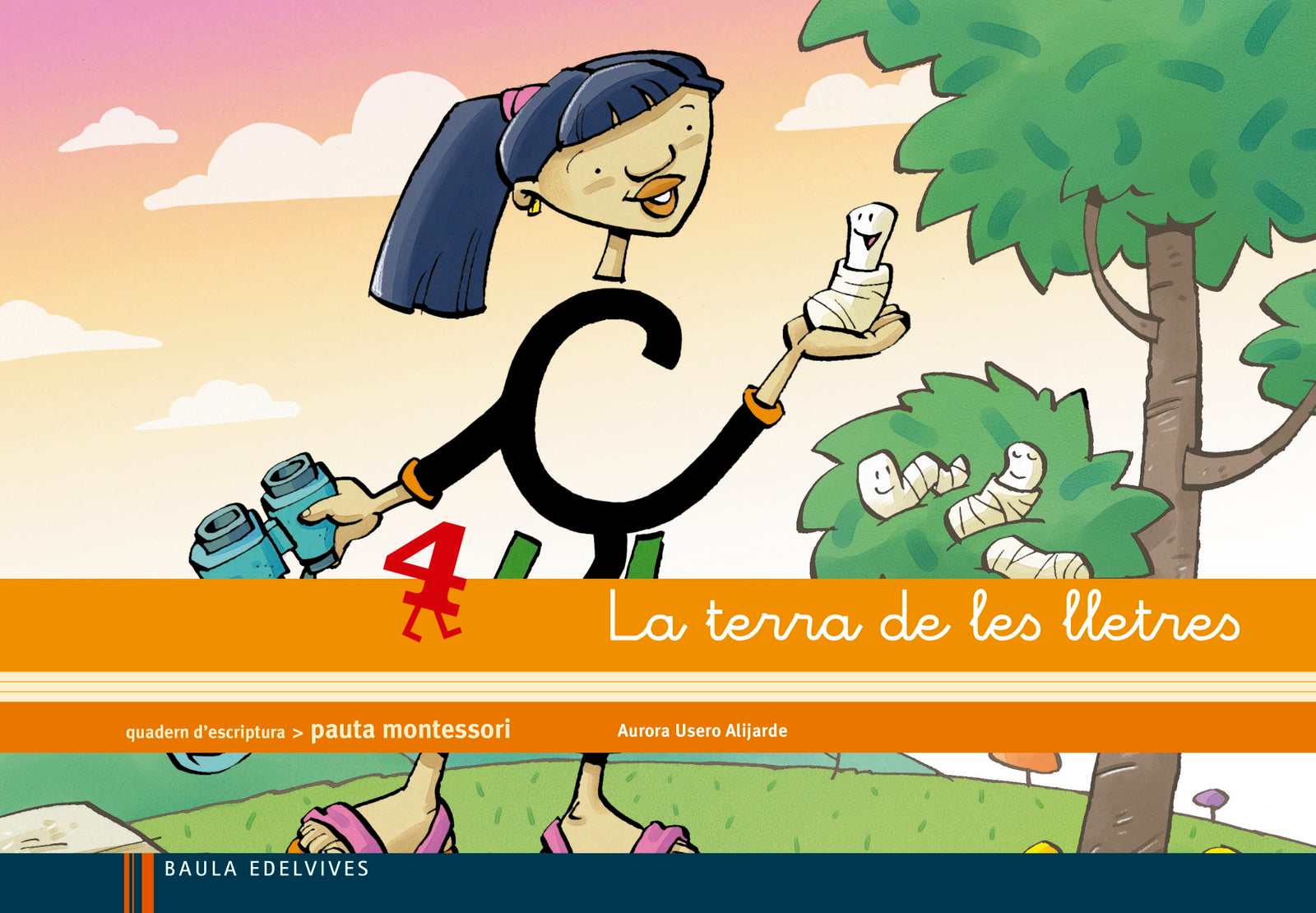 Quadern 4 d'escriptura (Pauta Montessori) La terra de les lletres
