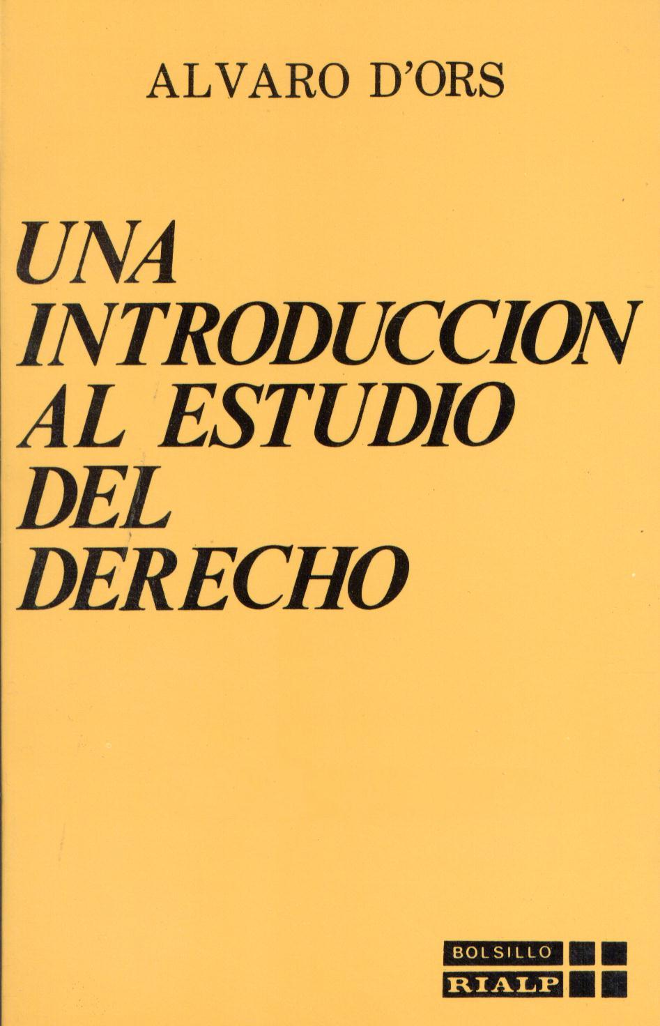 Una introducci¢n al estudio del Derecho