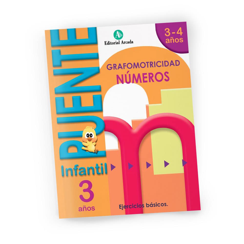 Puente Infantil Números 3-4 años. Cuaderno de grafomotricidad.