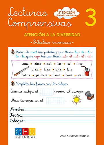 Lecturas comprensivas 3 / Editorial GEU / Educación Infantil / Mejora la comprensión lectora / Recomendado como apoyo / Actividades sencillas