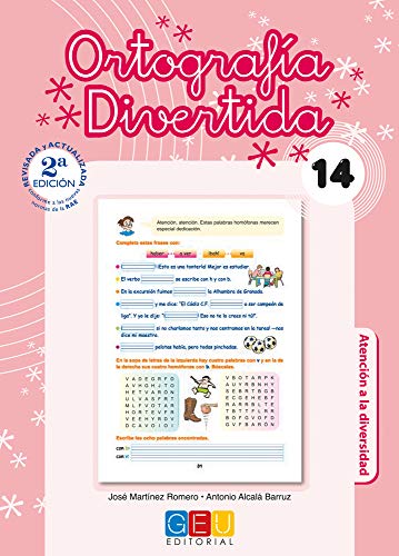 Ortografía divertida 14 / Editorial GEU / 5º Primaria / Mejora la ortografía / Recomendado como apoyo / Con actividades sencillas de repaso (SIN COLECCION)