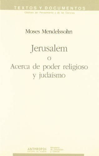 Jerusalem O Acerca De Poder Religioso Y Judaísmo (VARIOS)