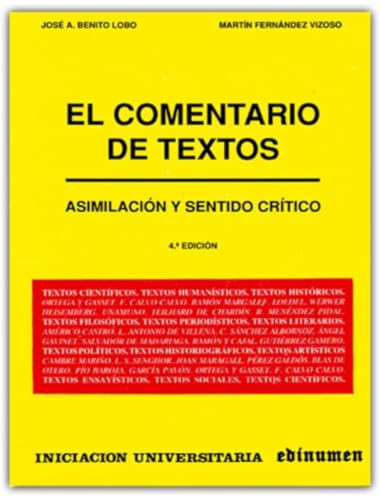 El comentario de textos: Asimiliación Y Sentido Crítico (Lengua y Literatura)