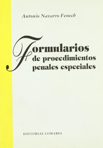FORMULARIOS DE PROCEDIM.PENALES ESPEC. (SIN COLECCION)