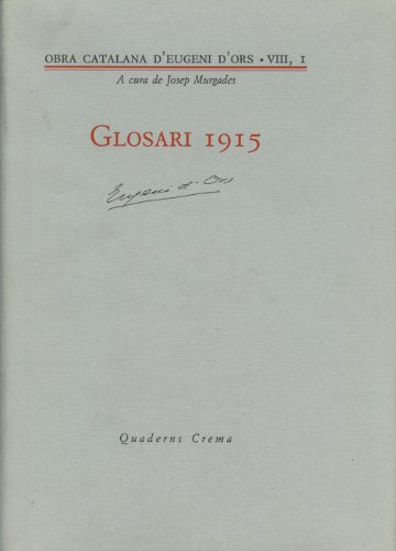 Glosari 1915: 0 (Obra Catalana d'Eugeni d'Ors)