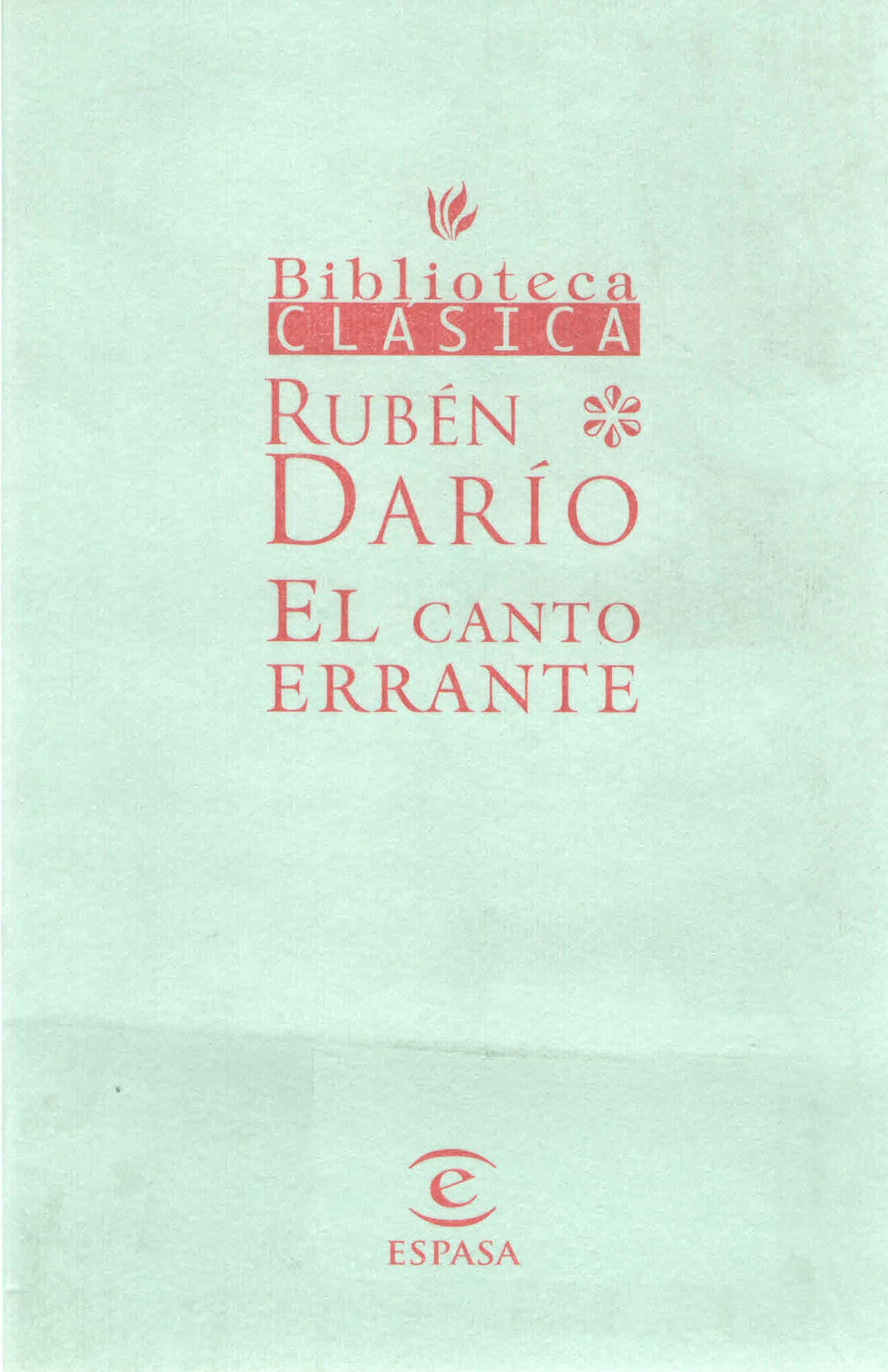 CANTO ERRANTE,EL-BIBL.CLASICA (SIN COLECCION)