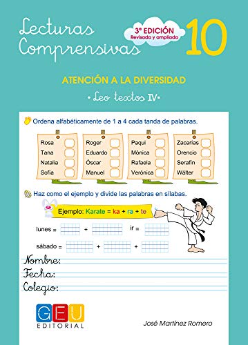 Lecturas comprensivas 10 / Editorial GEU / 3º Primaria / Mejora la comprensión lectora / Recomendado como apoyo / Actividades sencillas