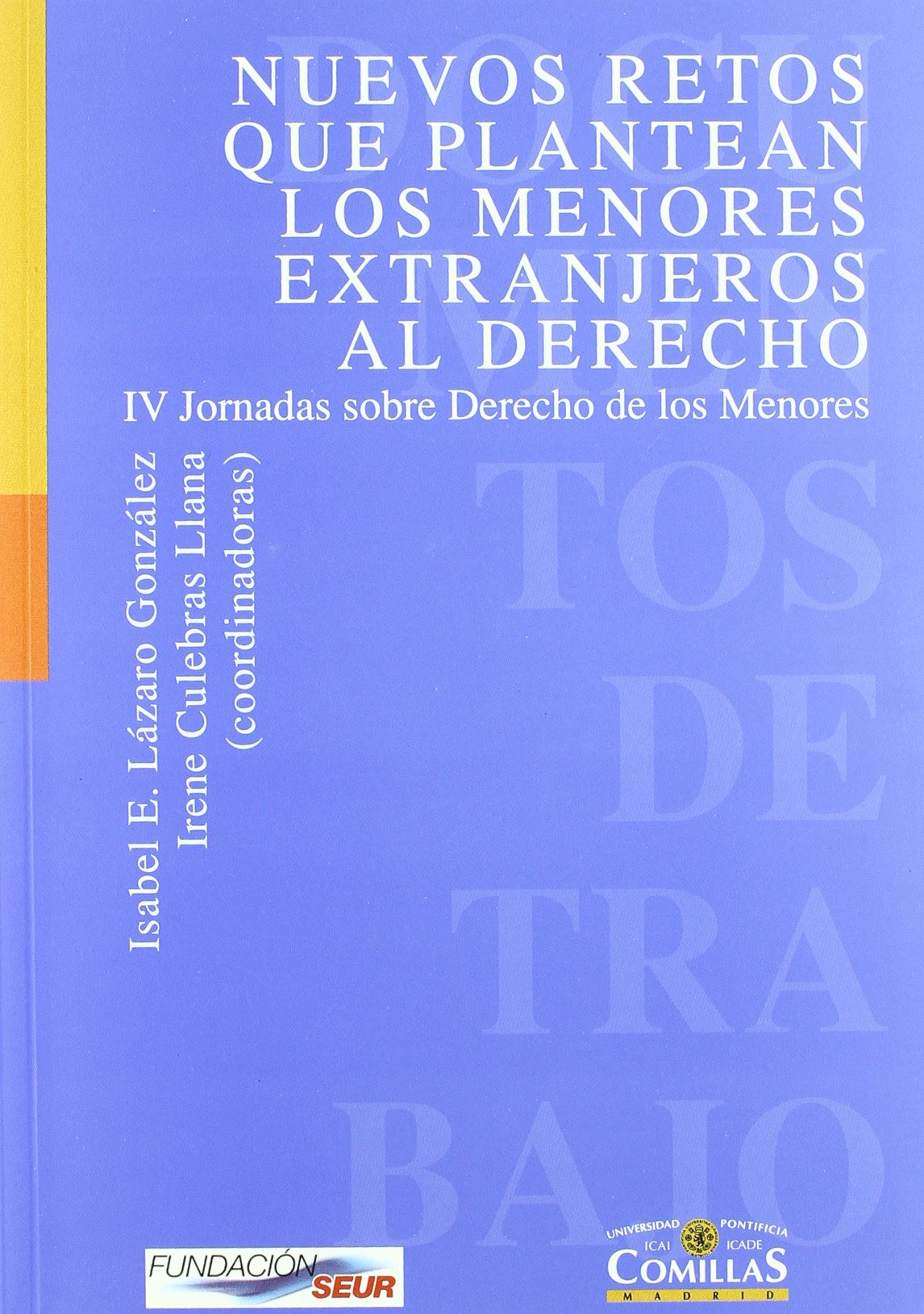 Nuevos retos que plantean los menores extranjeros al derecho: IV Jornadas sobre Derecho de los Menores: 61 (Documentos de Trabajo)