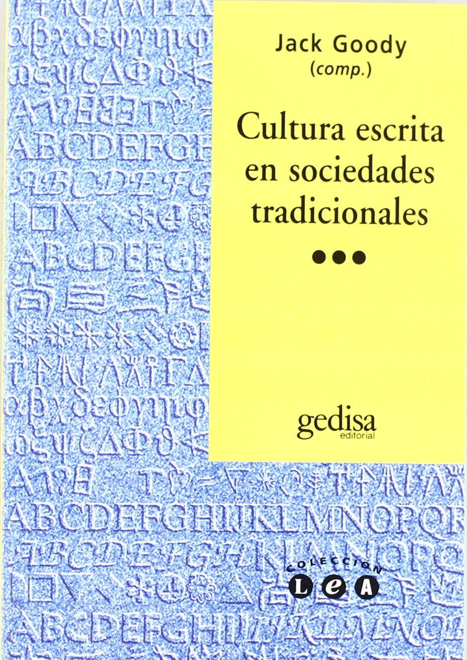 Cultura escrita en sociedades tradicionales (SIN COLECCION)