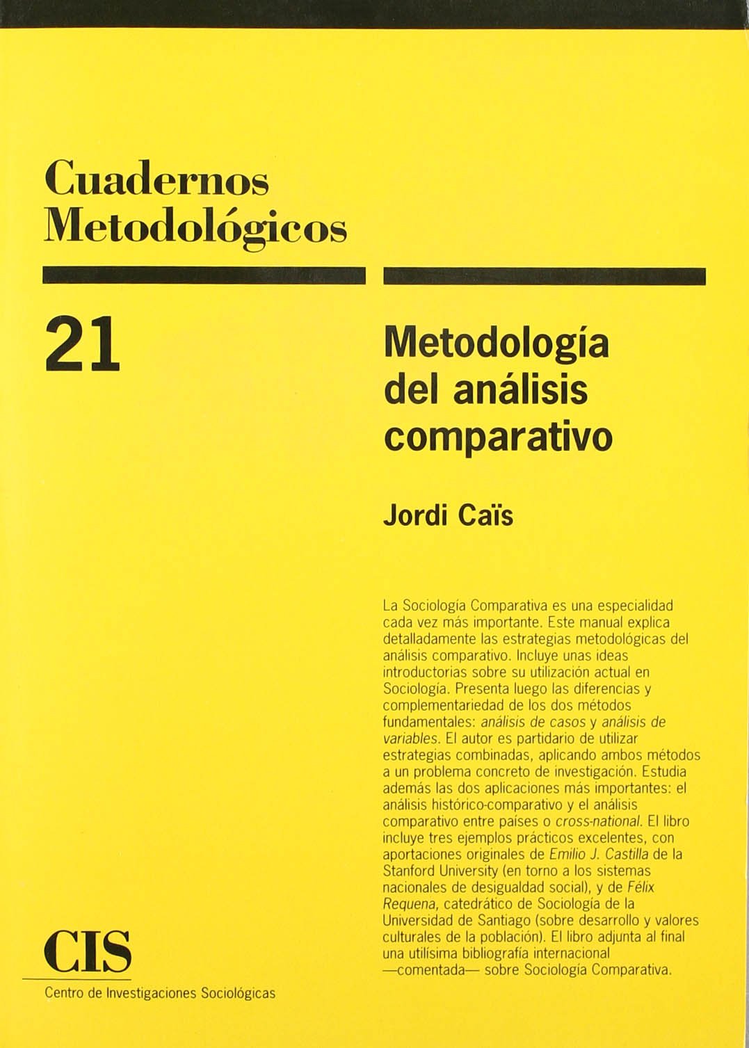 Metodología del análisis comparativo: 21 (Cuadernos Metodológicos)