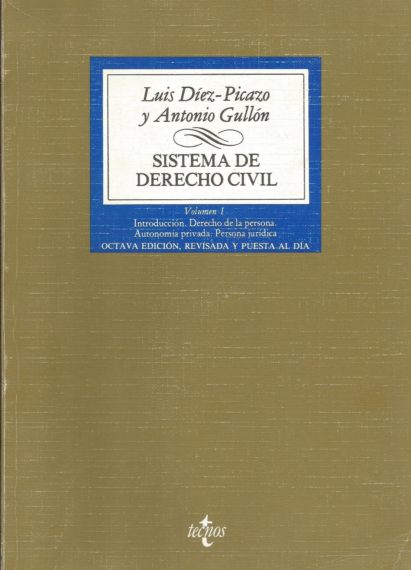 Sistema de derecho civil vol. I