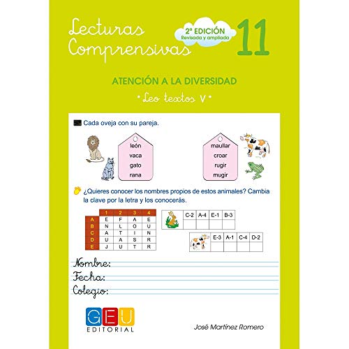 Lecturas comprensivas 11 / Editorial GEU / 3º Primaria / Mejora la comprensión lectora / Recomendado como apoyo / Actividades sencillas