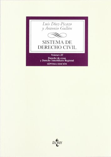 Sistema de Derecho Civil: Vol. III: Derecho de cosas y Derecho inmobiliario registral: 3 (Derecho - Biblioteca Universitaria De Editorial Tecnos)