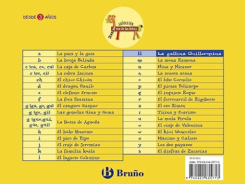 La gallina Guillermina: Juega con la ll (Castellano - A PARTIR DE 3 AÑOS - LIBROS DIDÁCTICOS - El zoo de las letras)
