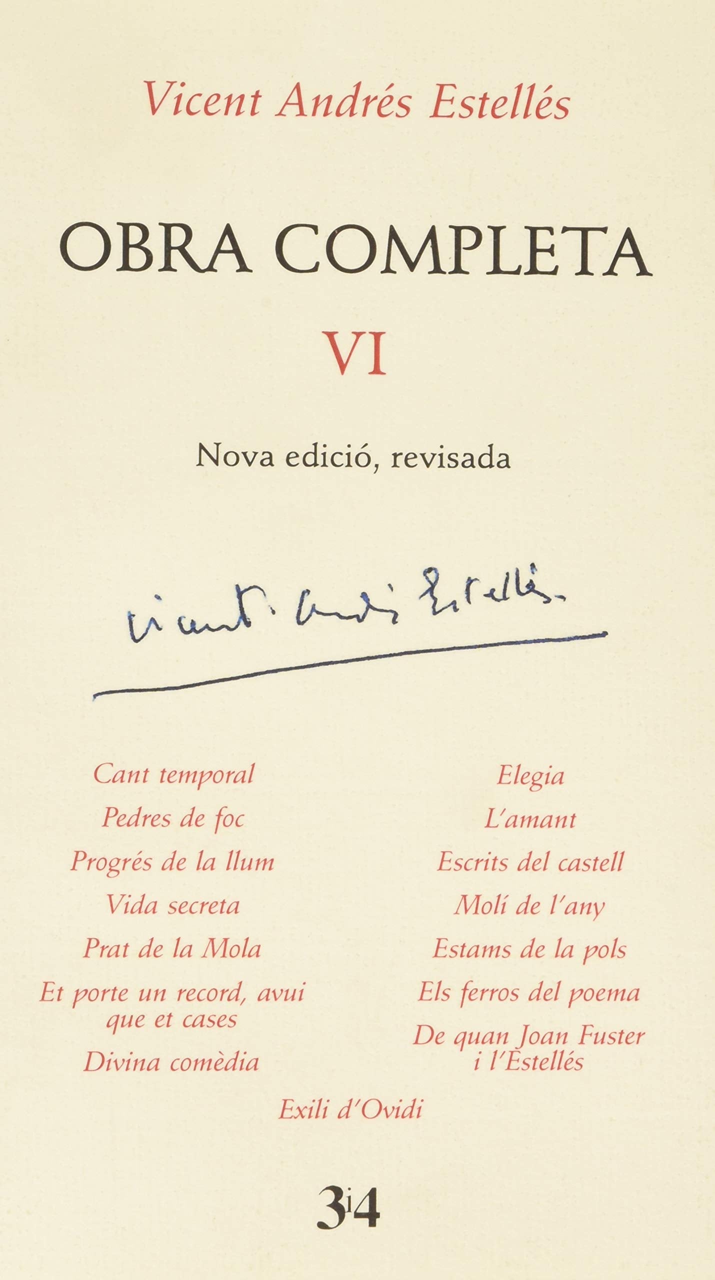 Obra Completa Vi (Vicent Andrés Estellés): 6
