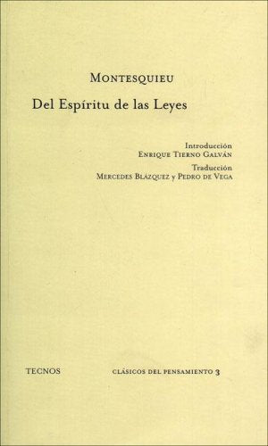 Del Espiritu De Las Leyes / the Spirit of Laws (Clasicos)