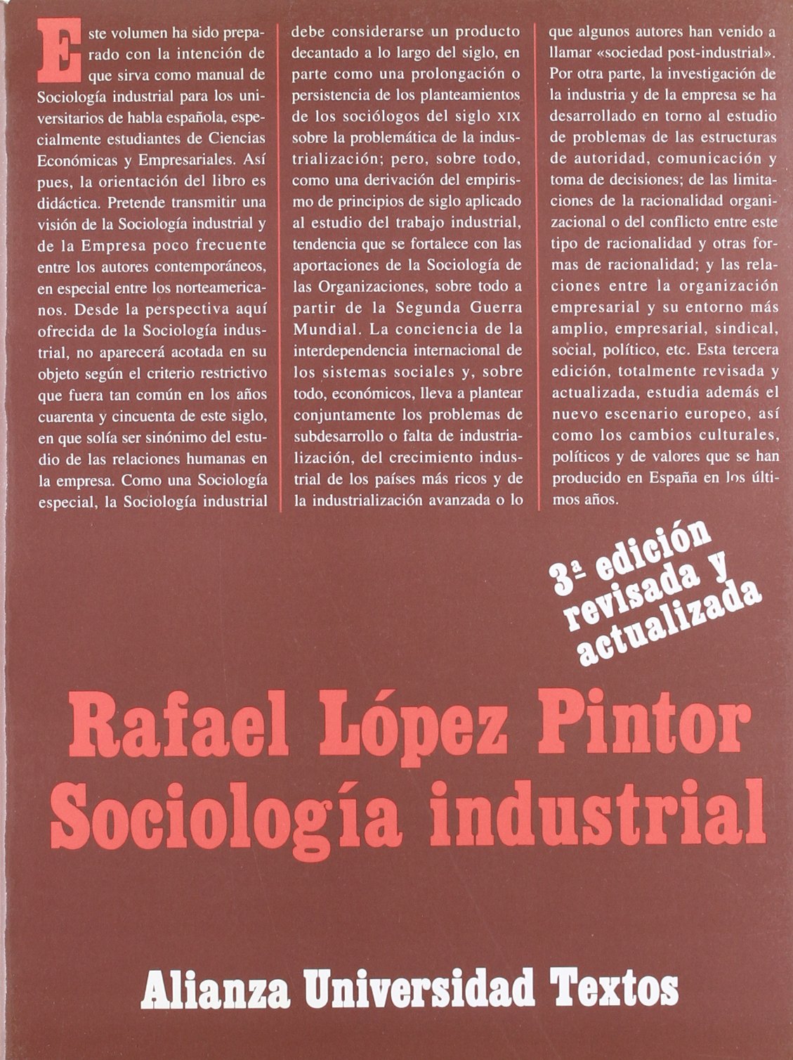 Sociología industrial (Alianza Universidad Textos (Aut))