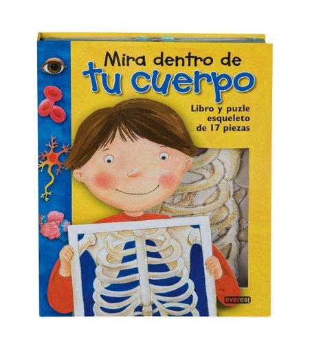 Mira dentro de tu cuerpo: Libro y puzle esqueleto de 17 piezas