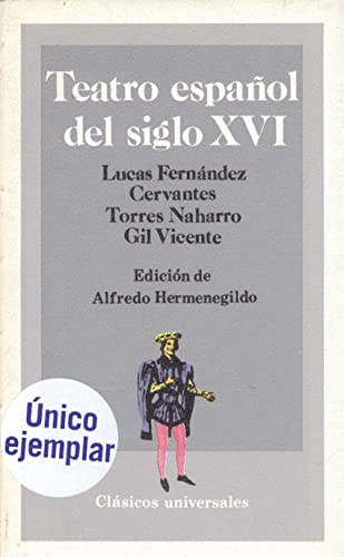 Teatro español del siglo XVI : Lucas Fernández, Torres naharro, Gil Vicente, Cervantes