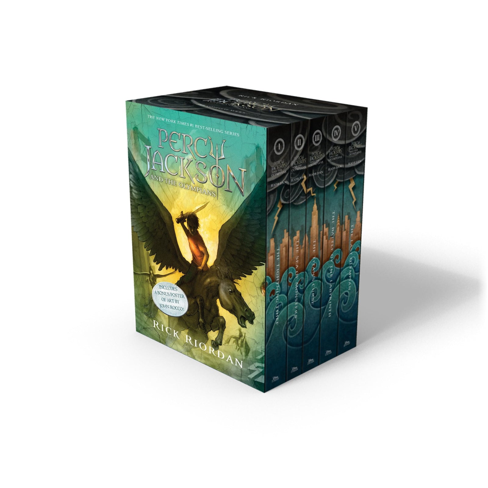 Percy Jackson and the Olympians 5 Book Paperback Boxed Set (w/poster): New Covers With Poster