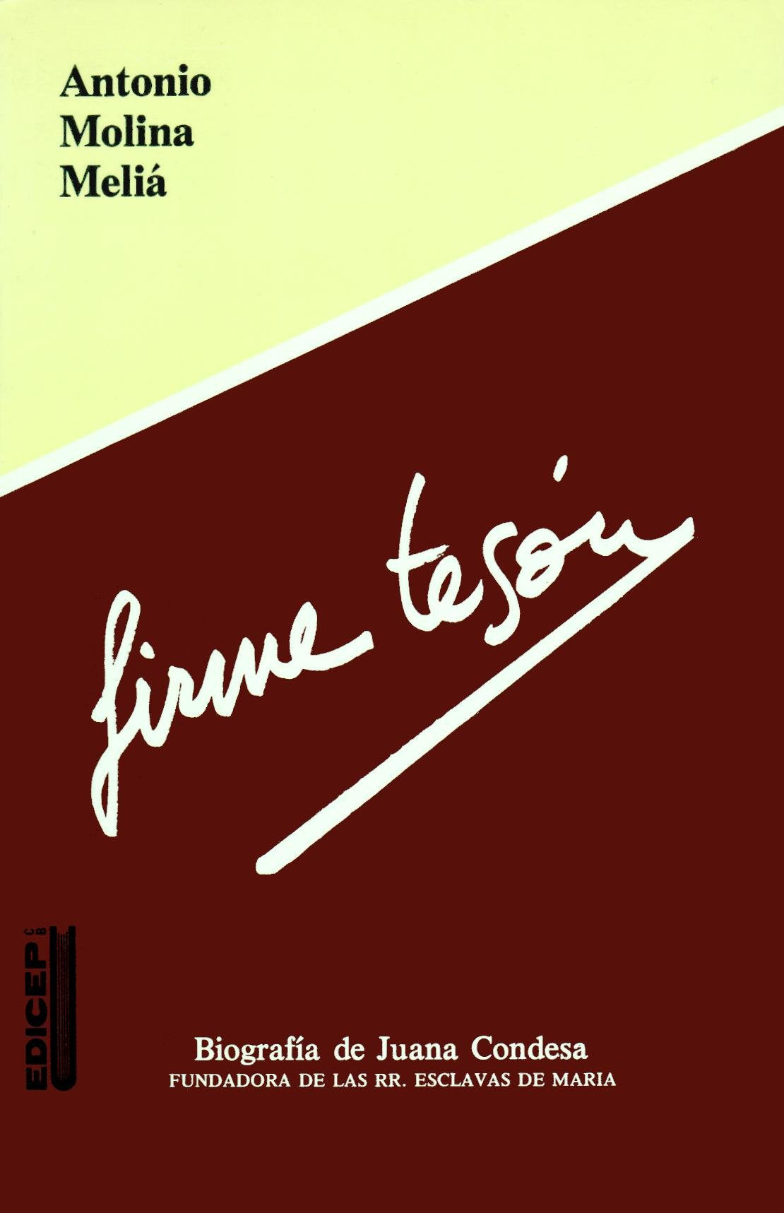 Firme tesón: Biografía de Juana Condesa, fundadora de las RR. Esclavas de María